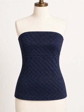 Vineyard Vines Strapless Top Blue Chevron